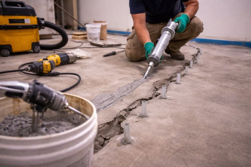 Cracked Basement Floor Repair in Milford, CT