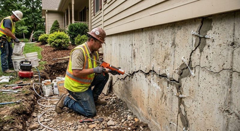 Cracked Foundation Repair in Darien, CT