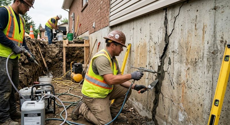 Cracked Foundation Repair in Wilton, CT