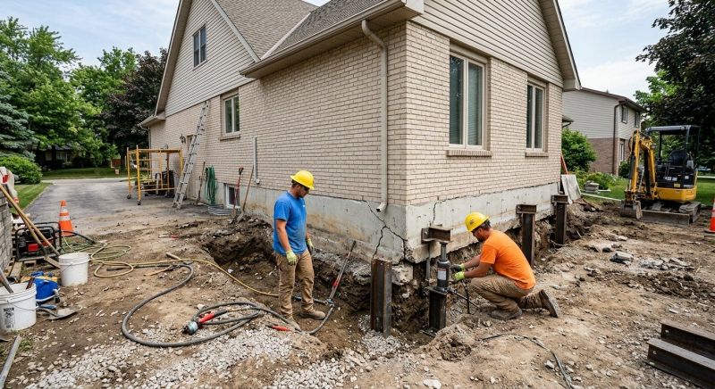 Helical Piers Installation in Milford, CT