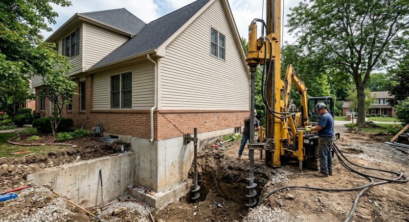 Helical Piers Installation in Milford, CT