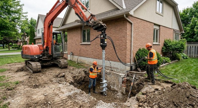 Helical Pile Installation in Milford, CT