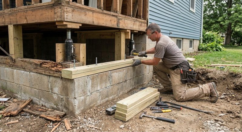 Sinking Foundation Repair in Darien, CT