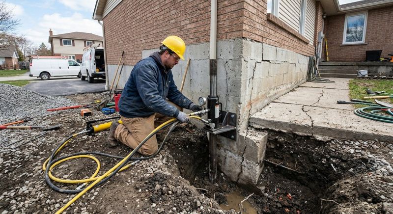Sinking Foundation Repair in Hamden, CT